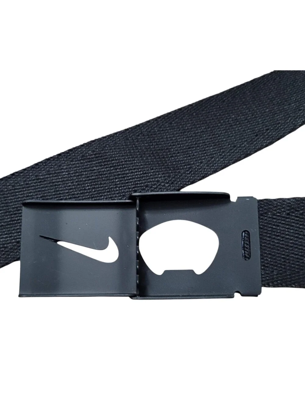 Nike Web Belt Black White Swoosh Adjustable One Size Unisex
